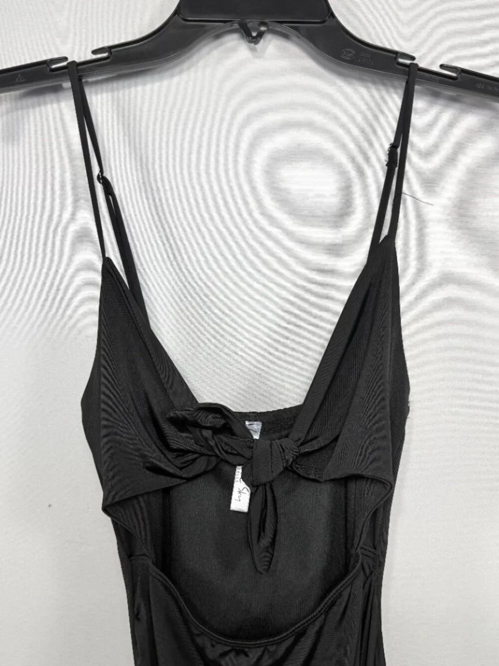 Draped Knot Cutout Lucy in the Sky Black Polyester‎ Mini Dress Size XS